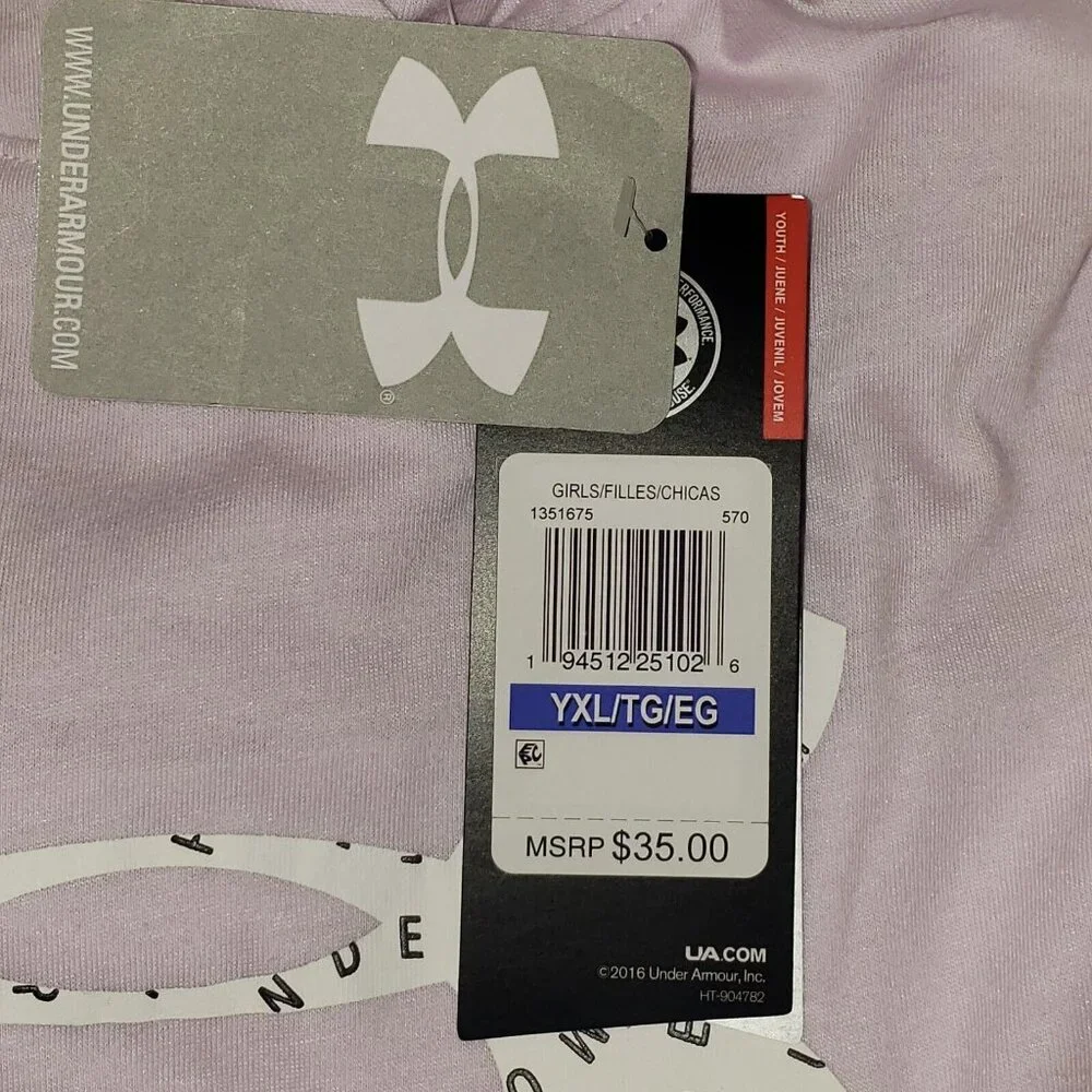 Under Armour Favorite Jersey Hoodie Girls' XLarge Purple & White Logo Athleisure - Picture 11 of 16